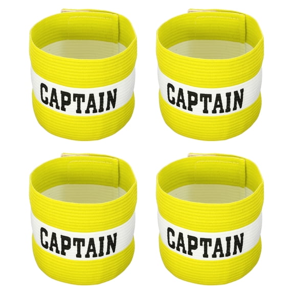 Unique Bargains Elastic Captain's Armband Soccer Training Arm Band 4 Pack Yellow