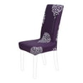 thumbnail image 1 of Unique Bargains Elastic Dining Chair Slipcover Purple and White, 1 of 8