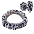 thumbnail image 1 of Unique Bargains Elastic Leopard Pattern Winter Warm Car Steering Wheel Cover Handbrake Gear Shift Cover Universal Gray, 1 of 5