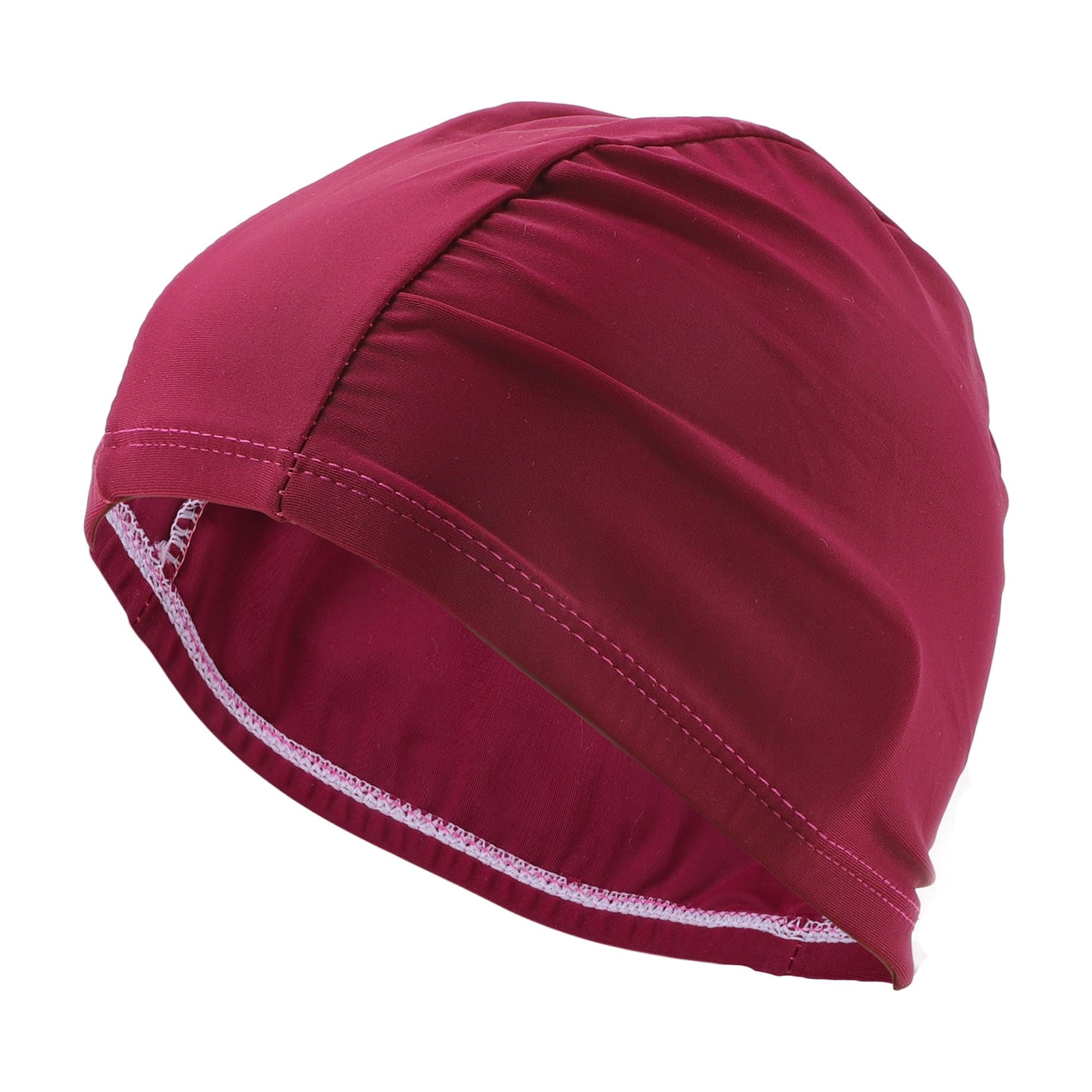 Unique Bargains Elasticity Swim Cap Measuring for Comfortable Fit Purple Red