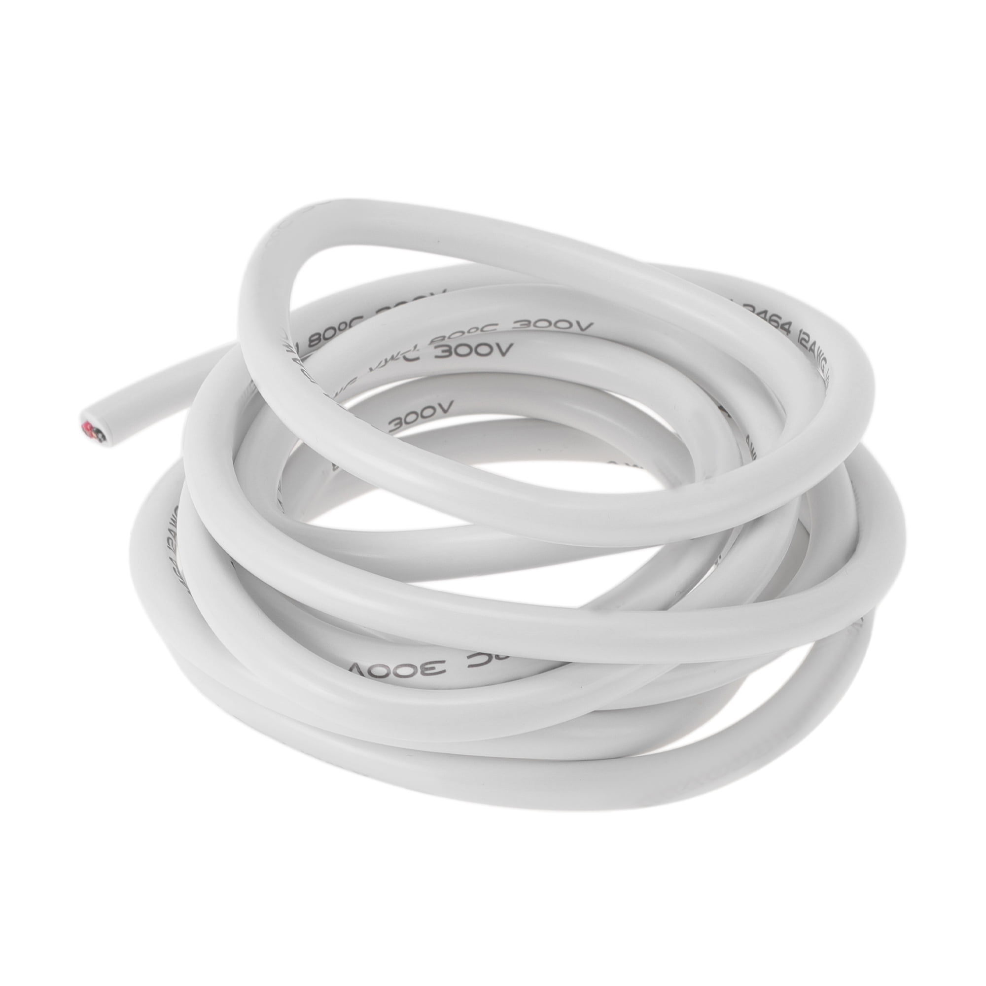 Unique Bargains Electrical Ground Wire Automotive Power Wire 10FT White TC 1 Pcs 12AWG 2 Conductor Fully Insulated& Soft Touch Jacket Universal