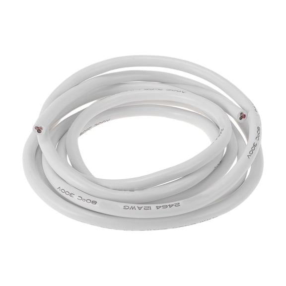 Unique Bargains Electrical Ground Wire Automotive Power Wire 10FT White TC 1 Pcs 12AWG 3 Conductor Fully Insulated& Soft Touch Jacket Universal