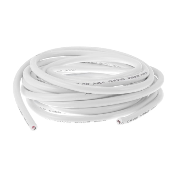 Unique Bargains Electrical Ground Wire Automotive Power Wire 15FT White TC 1 Pcs 16AWG 2 Conductor Fully Insulated& Soft Touch Jacket Universal