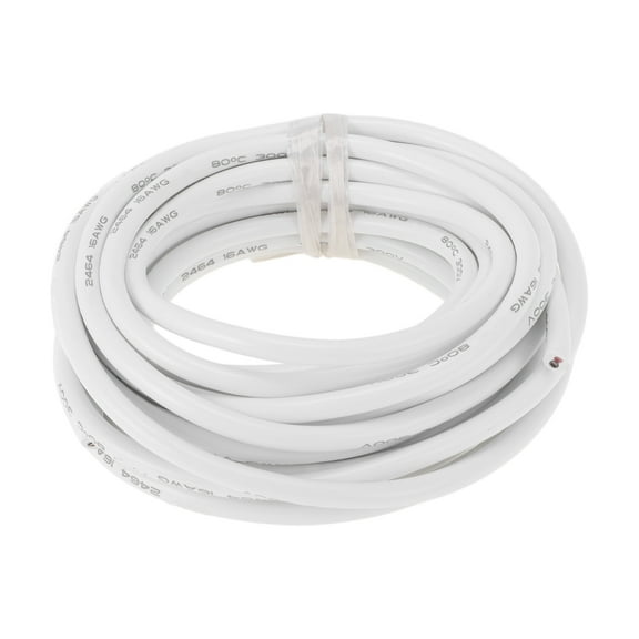 Unique Bargains Electrical Ground Wire Automotive Power Wire 20FT White TC 1 Pcs 16AWG 2 Conductor Fully Insulated& Soft Touch Jacket Universal