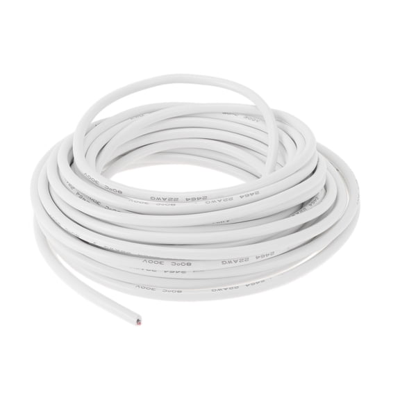 Unique Bargains Electrical Ground Wire Automotive Power Wire 33FT White TC 1 Pcs 22Gauge 3 Conductor Fully Insulated& Soft Touch Jacket Universal