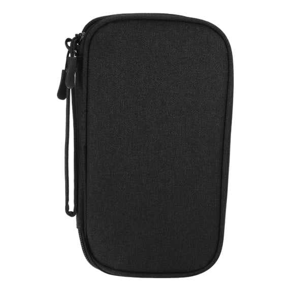 Unique Bargains Electronic Organizer Cable Double Layers Portable Pouch Black Large