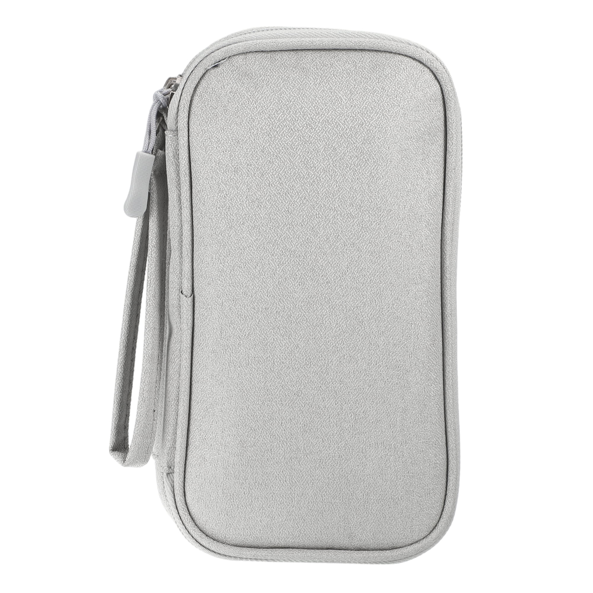 Unique Bargains Electronic Organizer Cable Double Layers Portable Pouch Gray Small