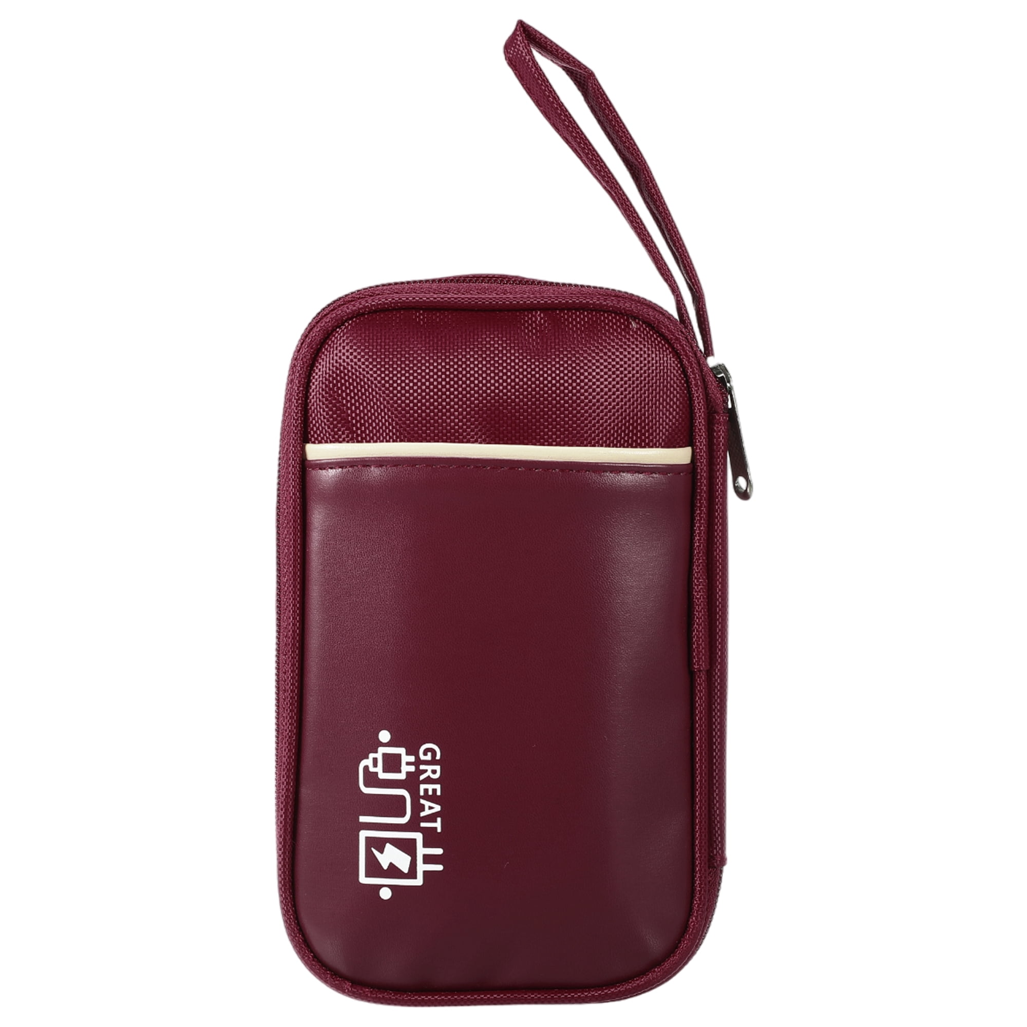 Unique Bargains Electronic Organizer Cable Portable Waterproof Pouch for Accessories Red