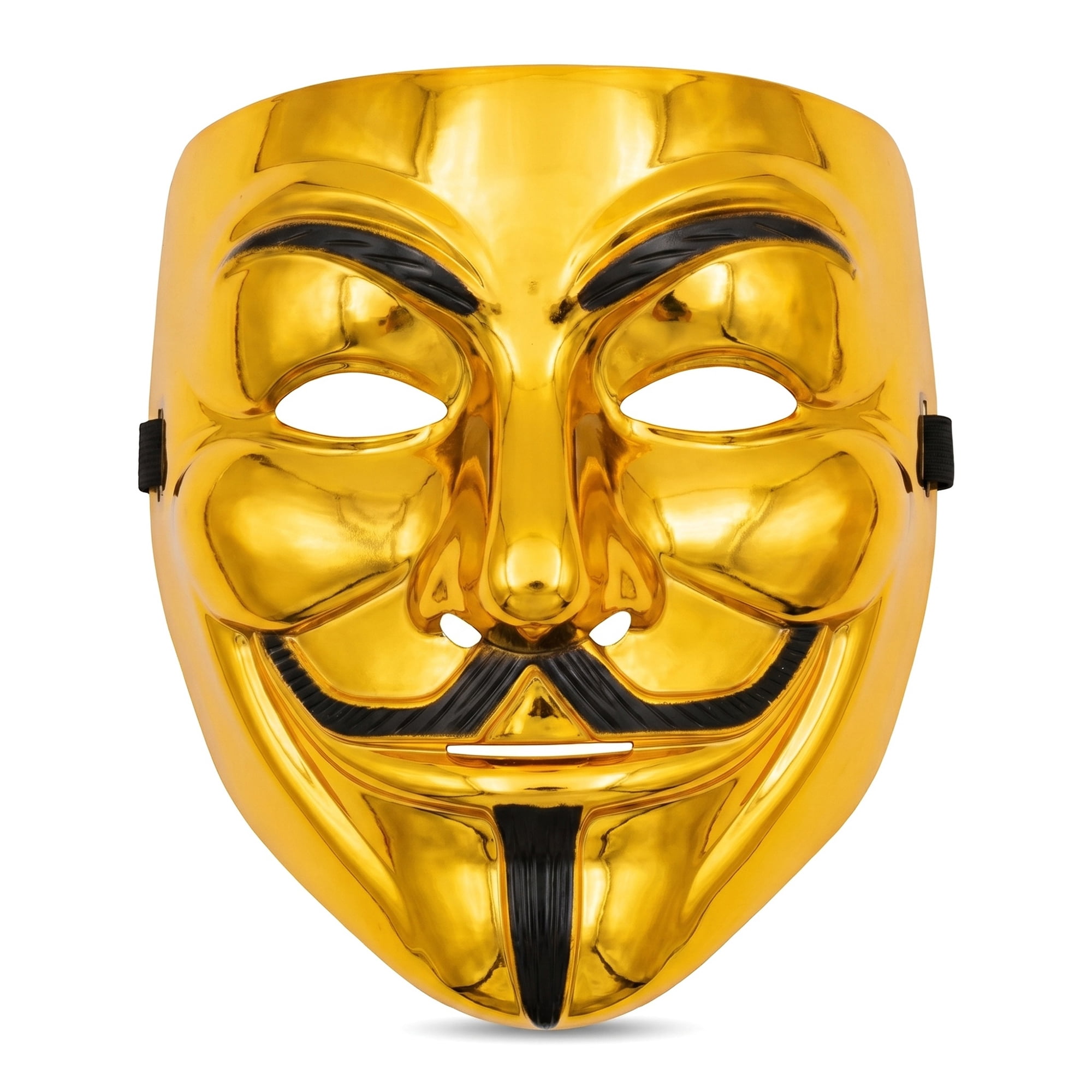 Unique Bargains Electroplated Hacker Mask, Metallic Mirror Anonymous V for Vendetta Gold