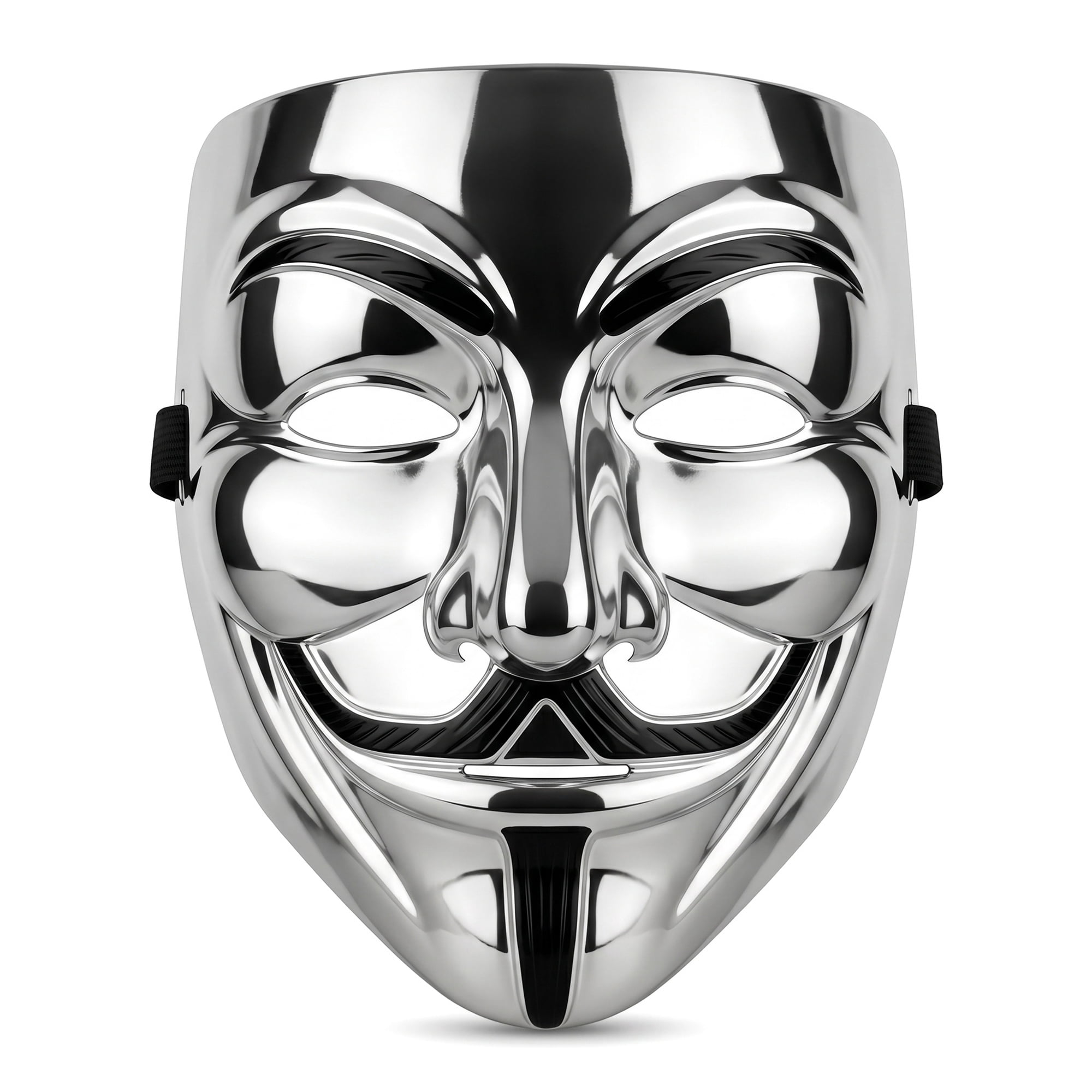 Unique Bargains Electroplated Hacker Mask, Metallic Mirror Anonymous V for Vendetta Silver