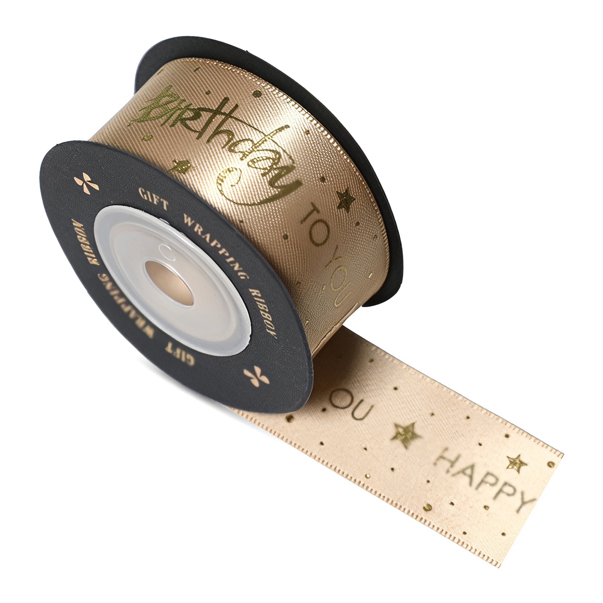Unique Bargains Elegant Birthday Fabric Ribbon for Gift Wrapping and Decoration Champagne