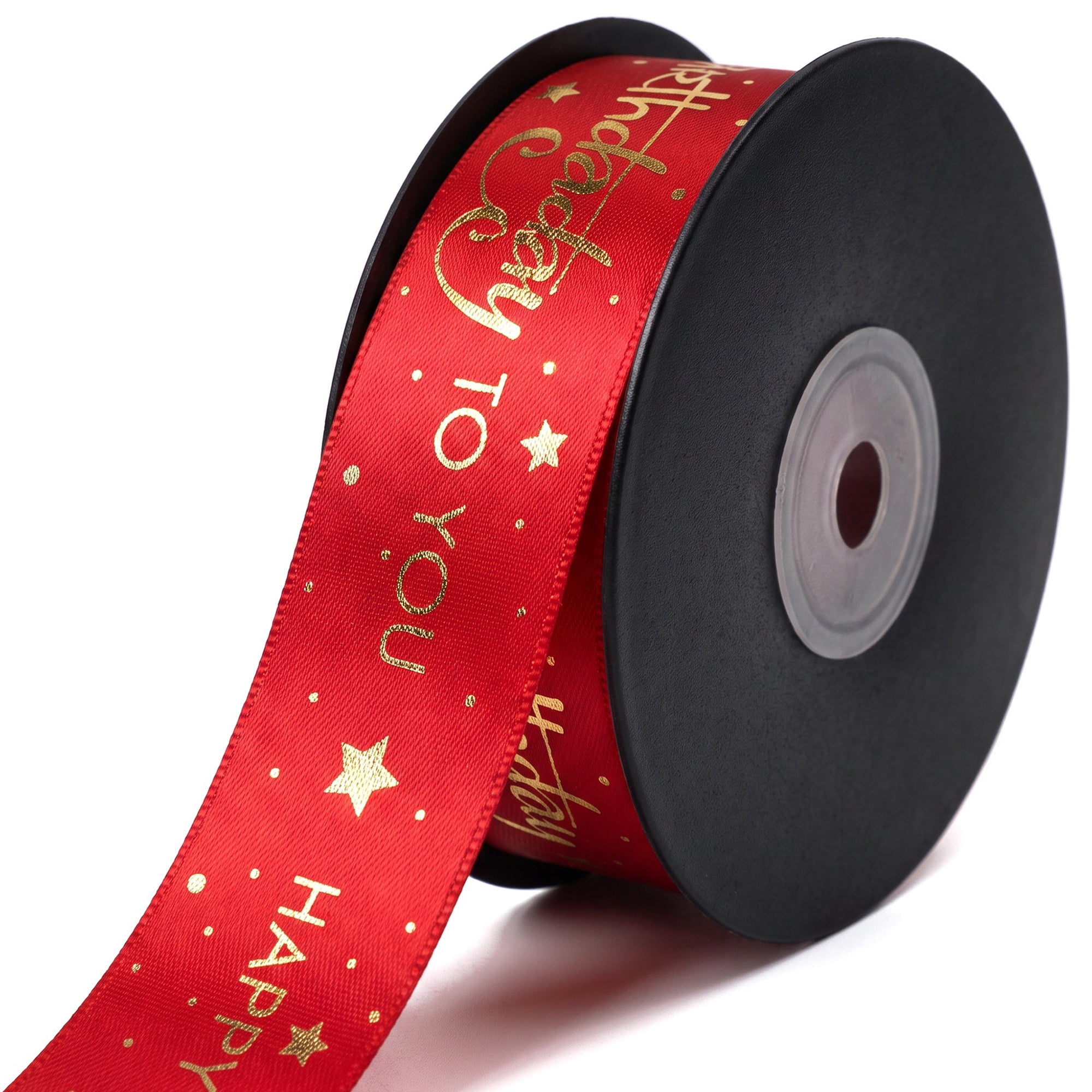 Unique Bargains Elegant Birthday Fabric Ribbon for Gift Wrapping and Decoration Red