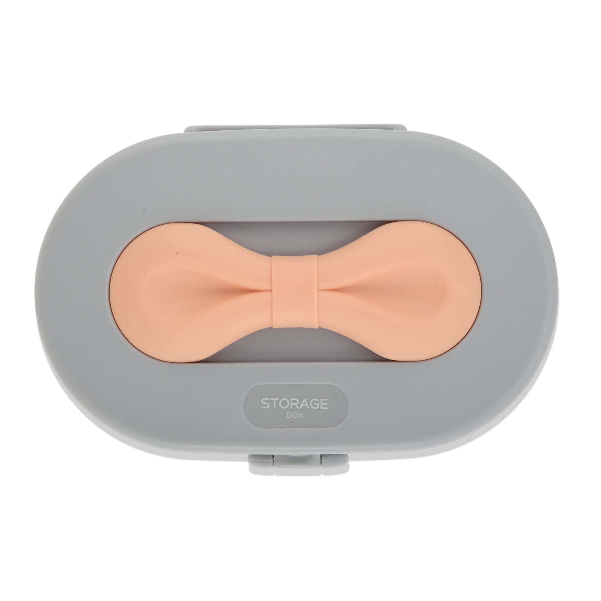 Unique Bargains Elegant Bow Design Jewelry Box Jewelry Organizer Gray, Light Pink