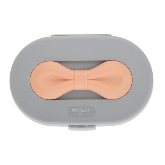 Unique Bargains Elegant Bow Design Jewelry Box Jewelry Organizer Gray, Light Pink
