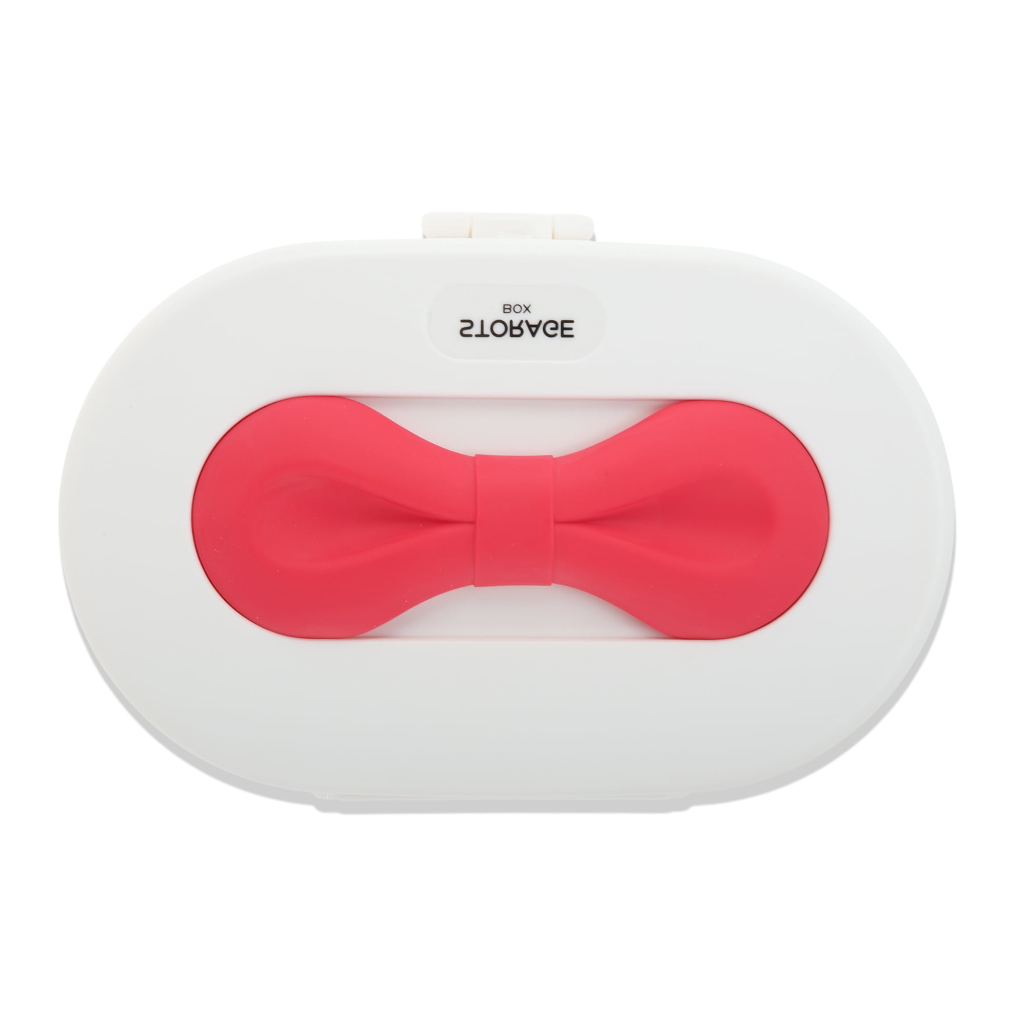 Unique Bargains Elegant Bow Design Jewelry Box Jewelry Organizer White, Magenta
