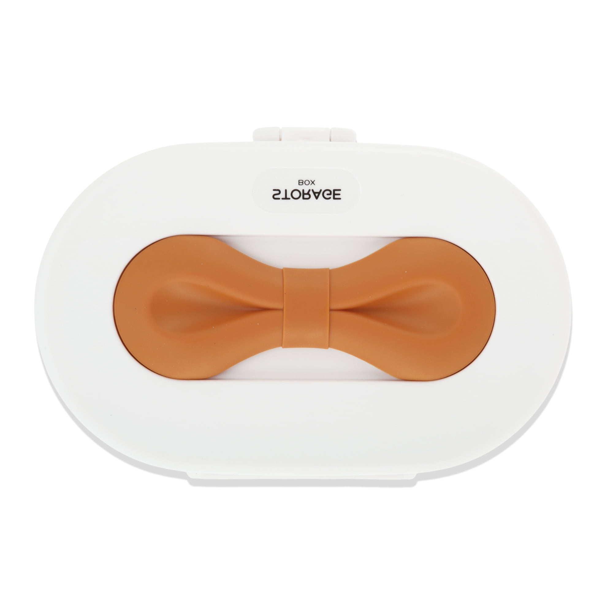 Unique Bargains Elegant Bow Design Jewelry Box Jewelry Organizer White, Tan
