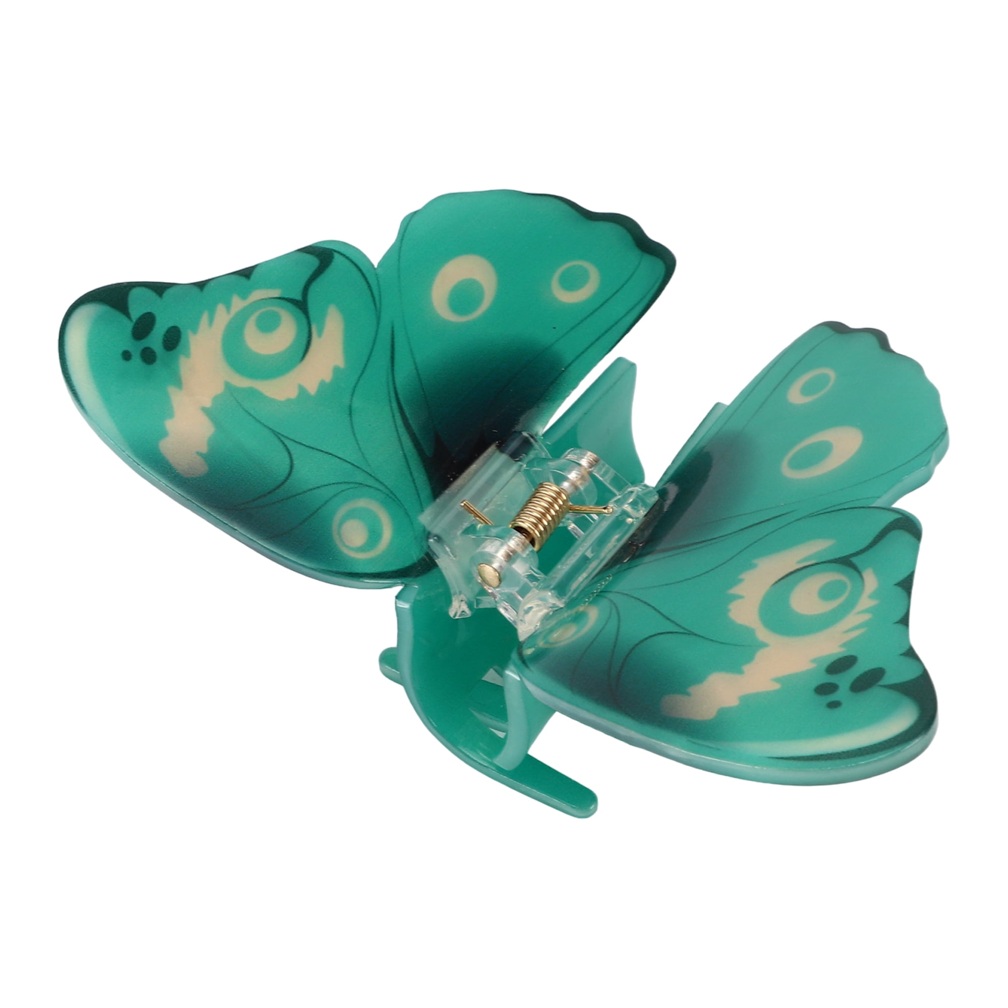 Unique Bargains Elegant Butterfly Hair Clips Hairdo Clip for Women 4.13"x2.76"x1.57" Green