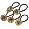 thumbnail image 1 of Unique Bargains Elegant Button Hair Tie Hairdo Clip for Women 5Pcs Round Cross Pattern, 1 of 7