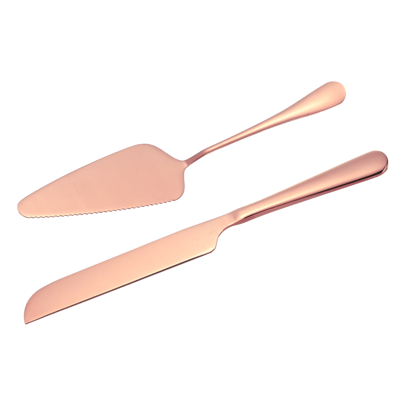 Unique Bargains Elegant Cake Knife and Server Set for Birthday Party Gift Pink