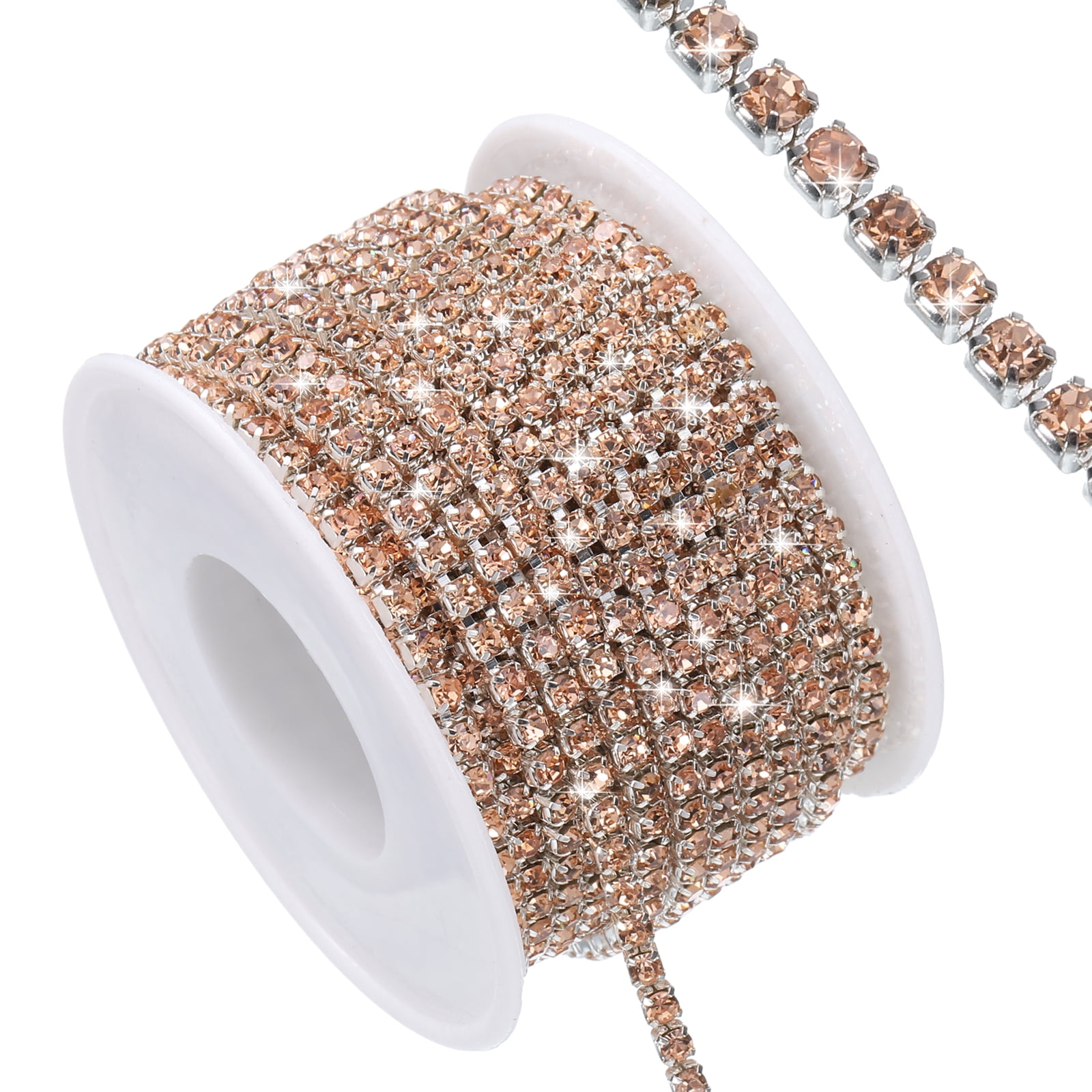 Unique Bargains Elegant Crystal Rhinestone Chain Trim for Craft Projects Beige