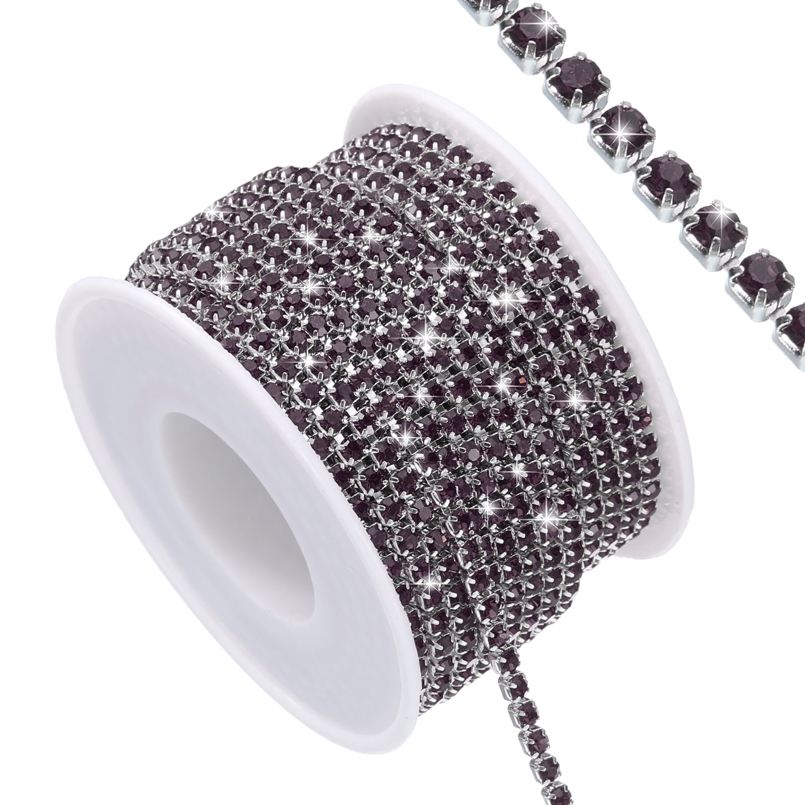 Unique Bargains Elegant Crystal Rhinestone Chain Trim for Craft Projects Dark Purple