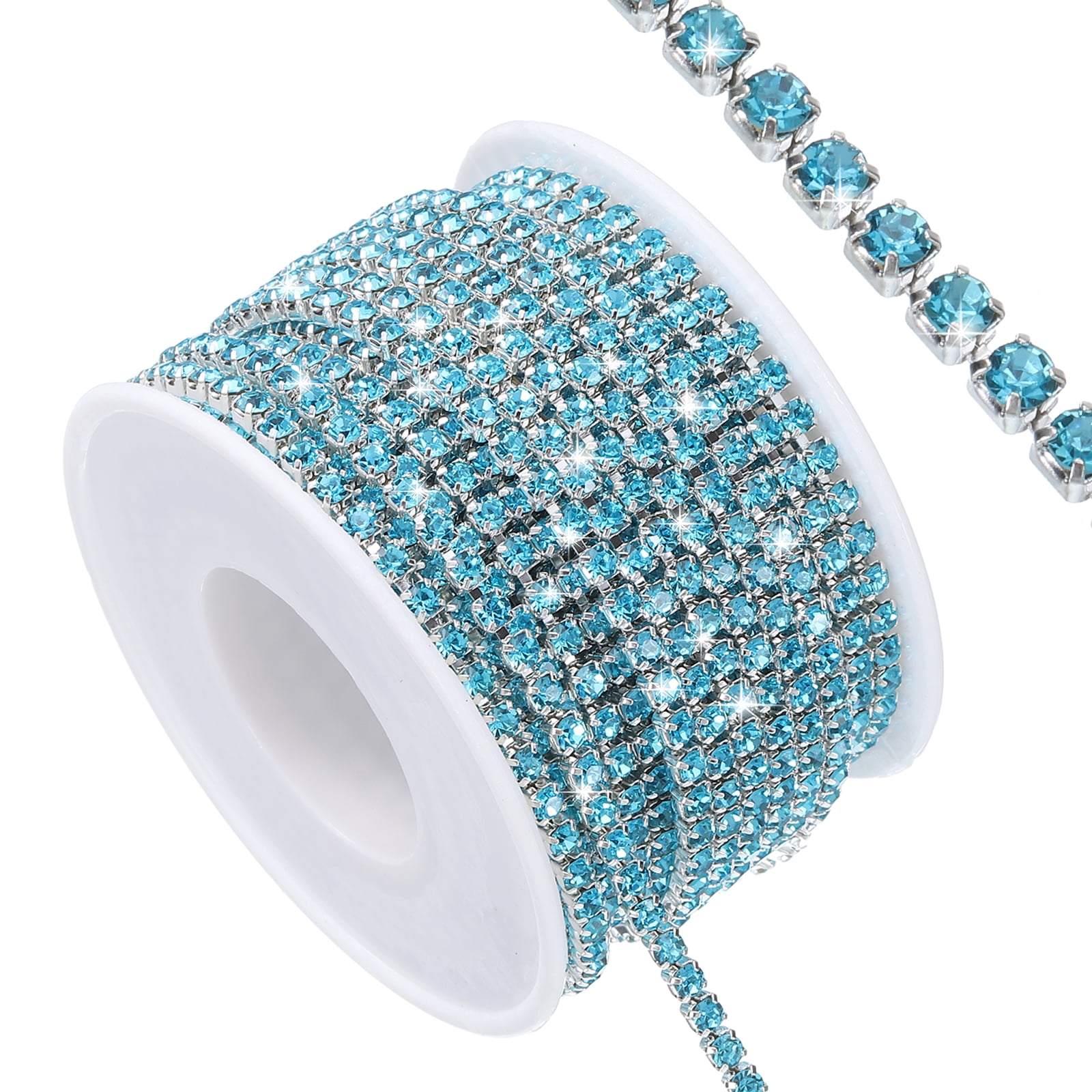 Unique Bargains Elegant Crystal Rhinestone Chain Trim for Craft Projects Lake Blue