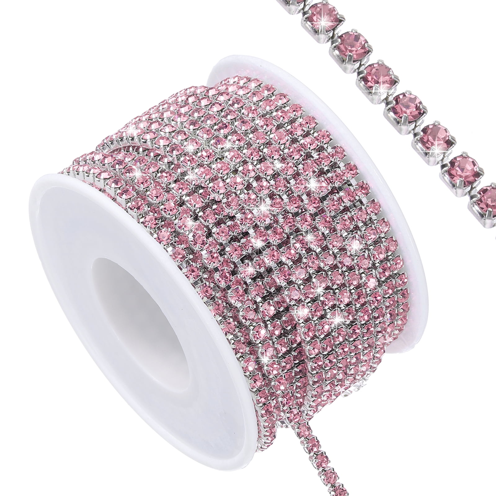 Unique Bargains Elegant Crystal Rhinestone Chain Trim for Craft Projects Light Pink