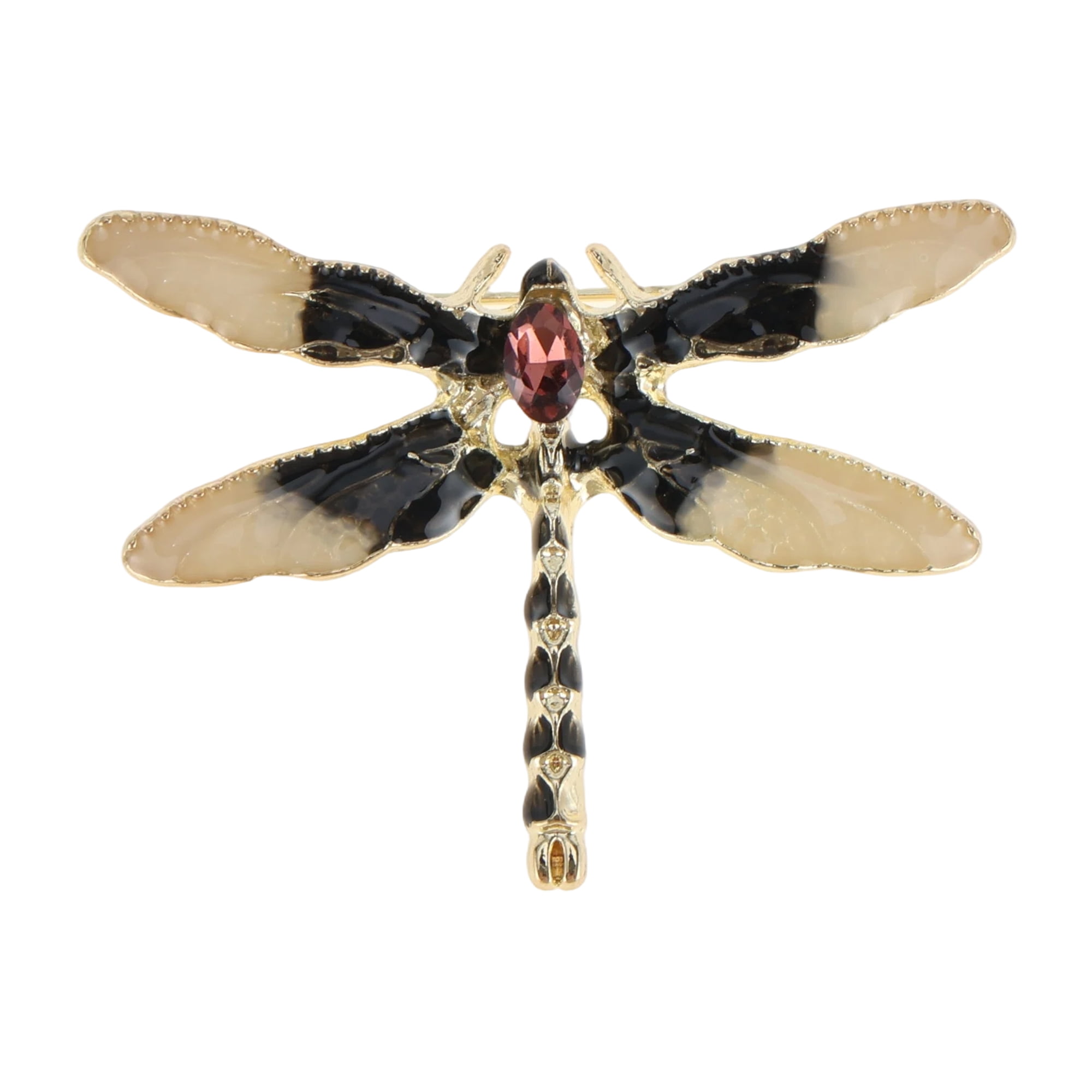 Unique Bargains Elegant Dragonfly Brooch for Coats, Jackets, Dresses, and More Coffee