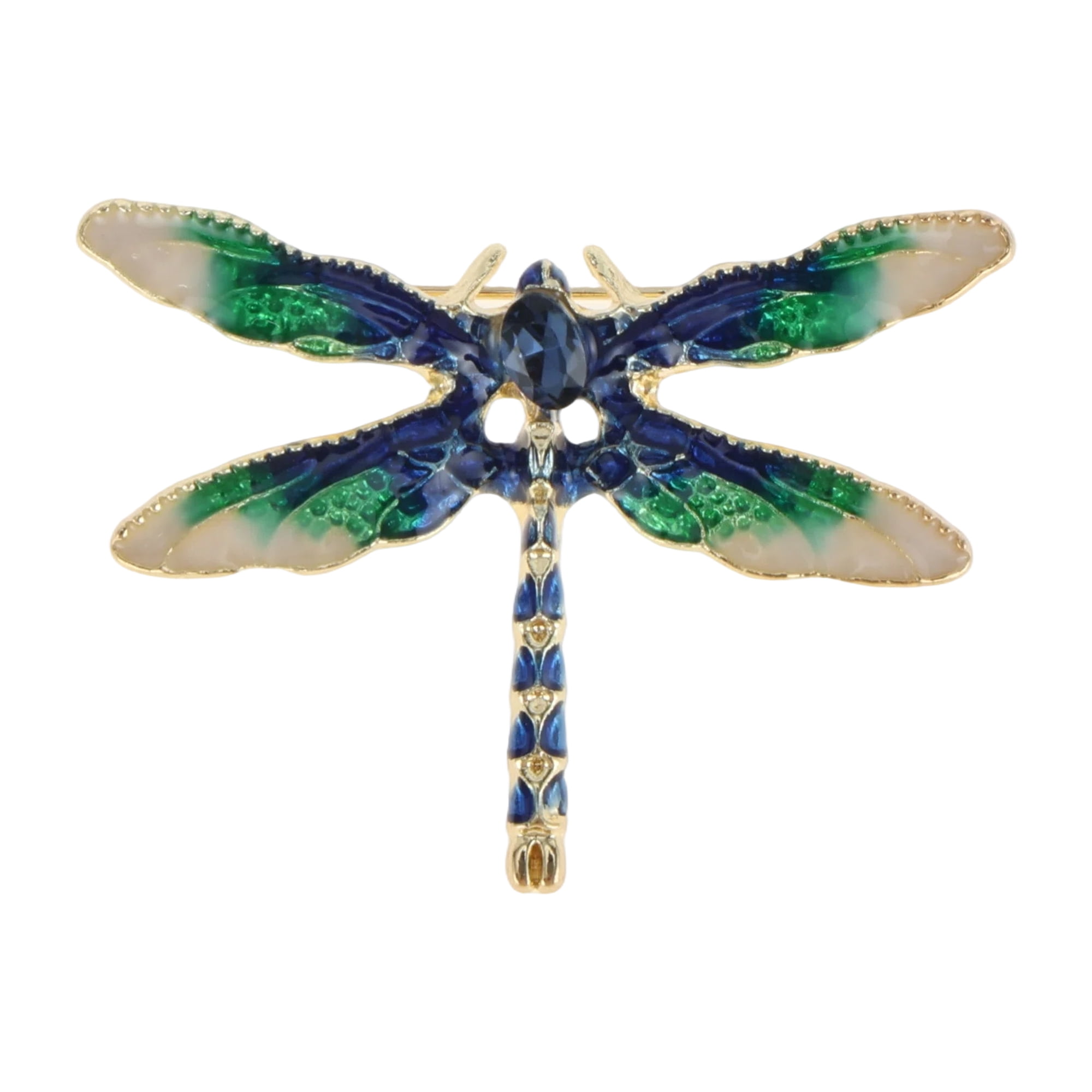 Unique Bargains Elegant Dragonfly Brooch for Coats, Jackets, Dresses, and More Green