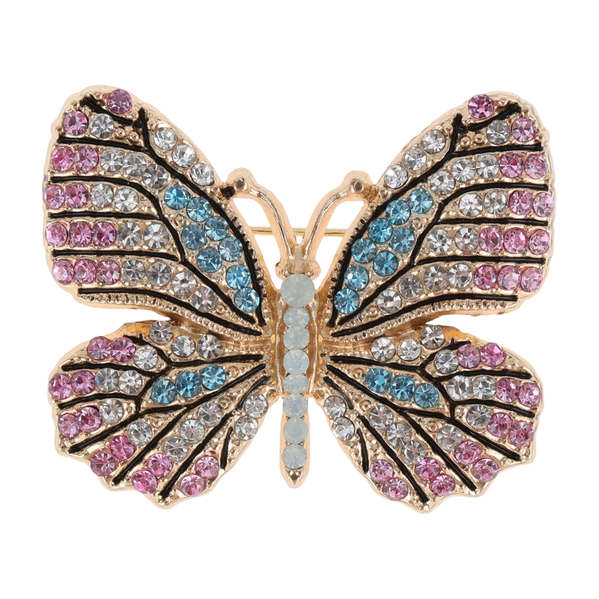 Unique Bargains Elegant Dragonfly Rhinestone Brooch for Fashionable Accessories Pink