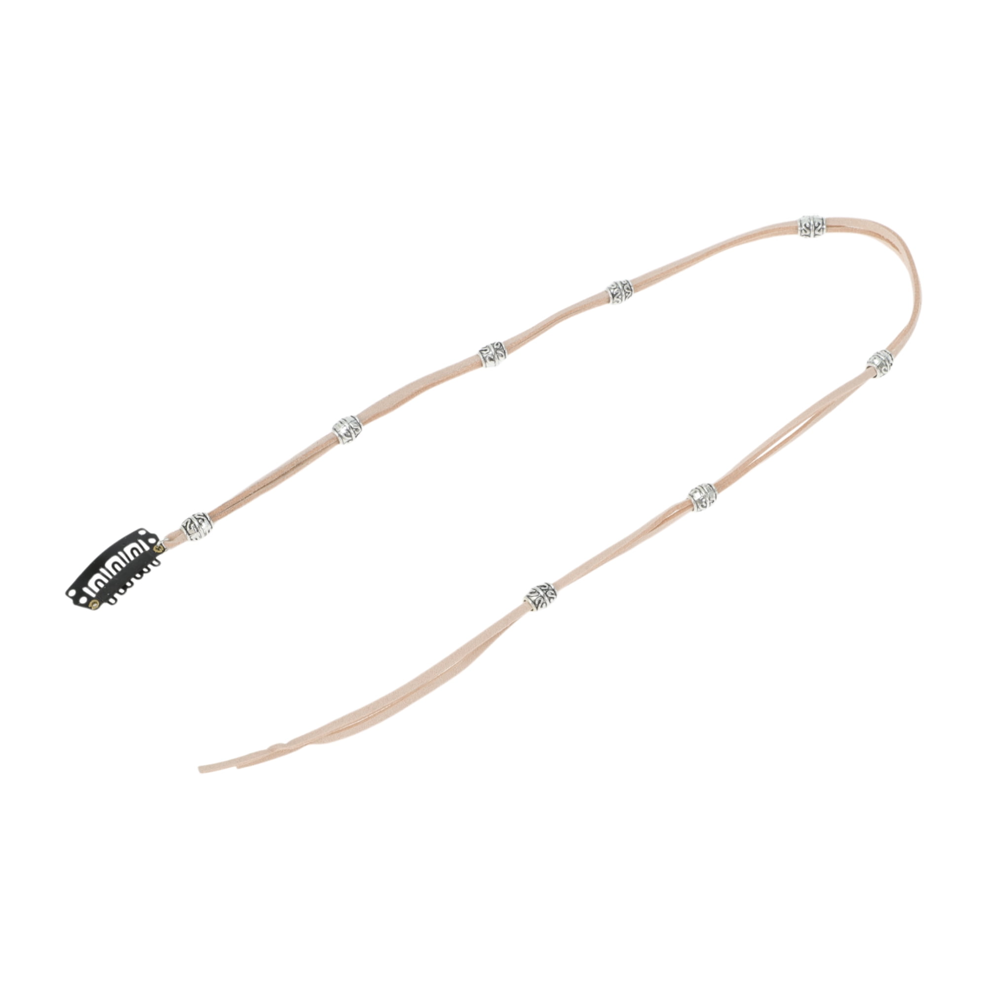 Unique Bargains Elegant Eight Beads Braided Hair Chain 1Pc Khaki