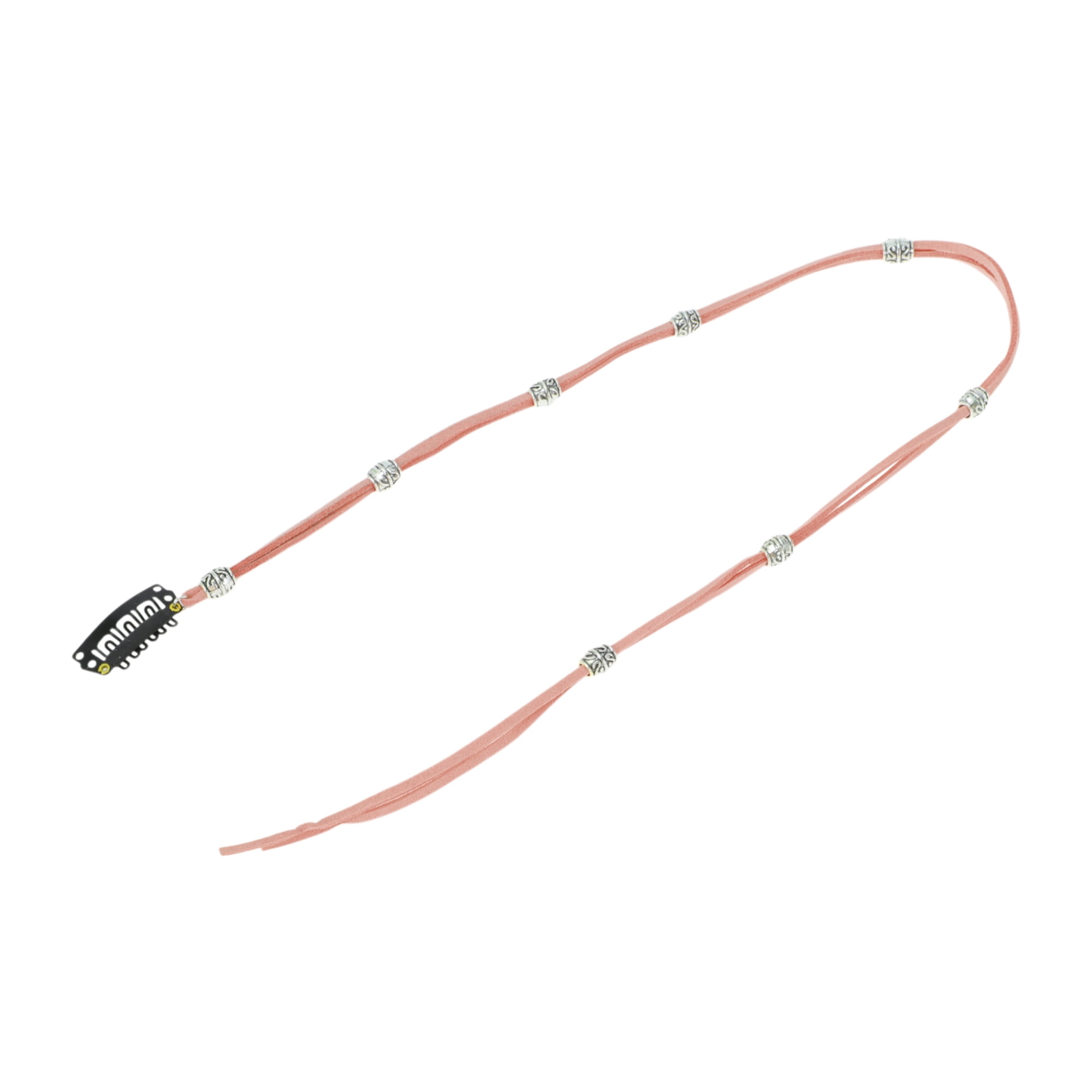 Unique Bargains Elegant Eight Beads Braided Hair Chain 1Pc Light Orange