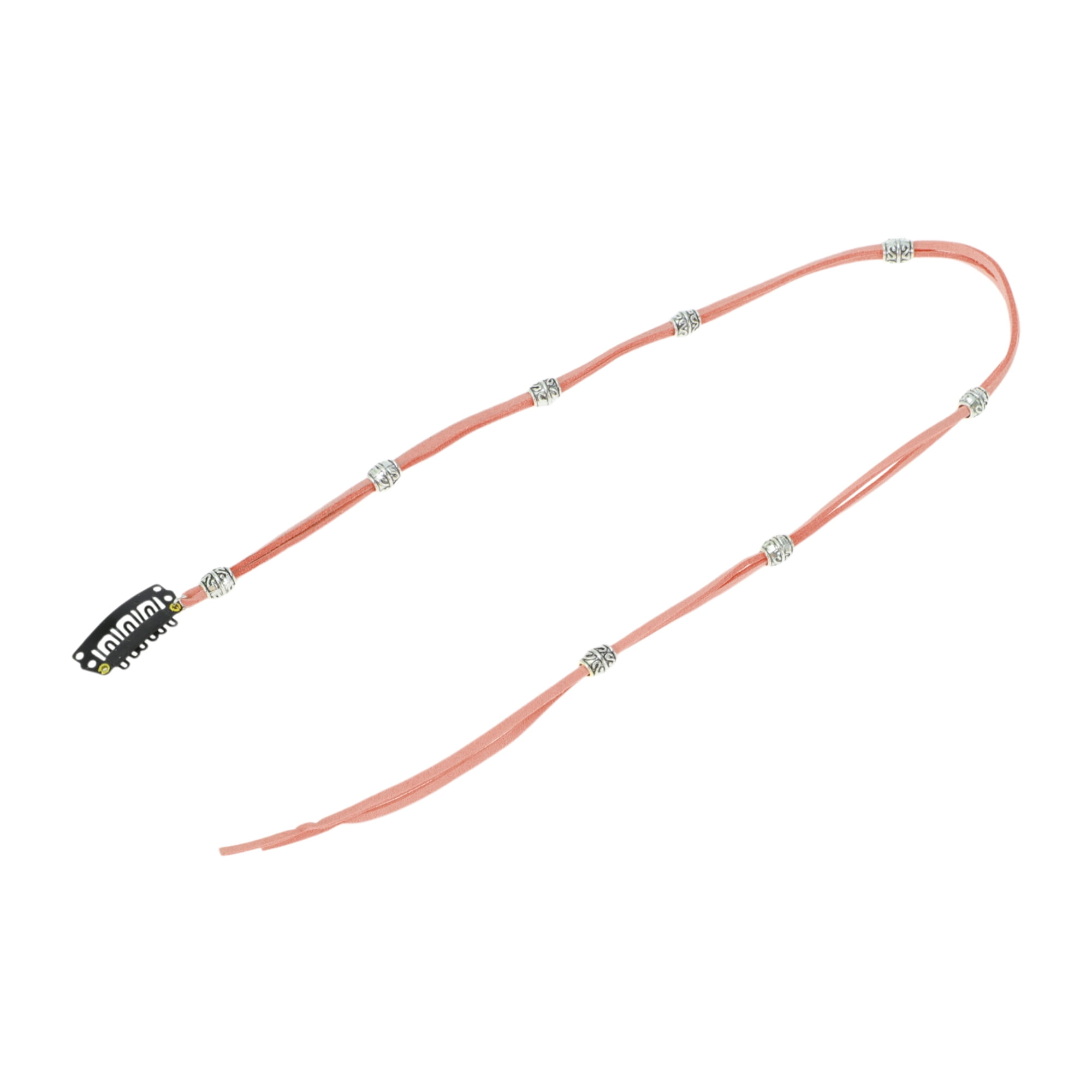 Unique Bargains Elegant Eight Beads Braided Hair Chain 1Pc Orange Red