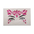 thumbnail image 1 of Unique Bargains Elegant Face Rhinestone Stickers for Concert Halloween Events Rose Pink, 1 of 5