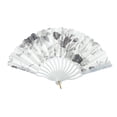 thumbnail image 1 of Unique Bargains Elegant Floral Design Folding Hand Fan Gray, 1 of 5