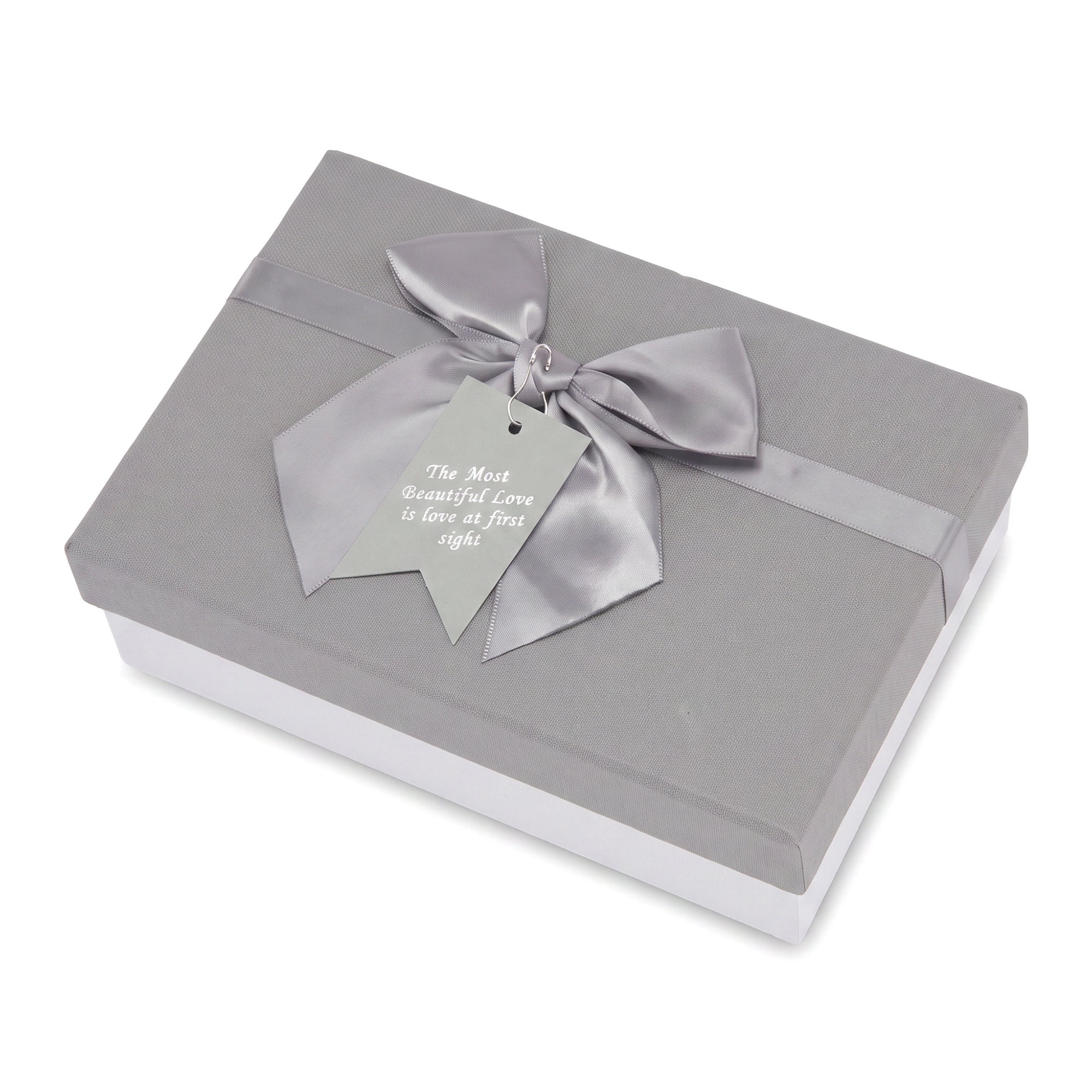 Unique Bargains Elegant Gift Box with Textured Finish Gray 7.5" x 5.1" x 2.4"