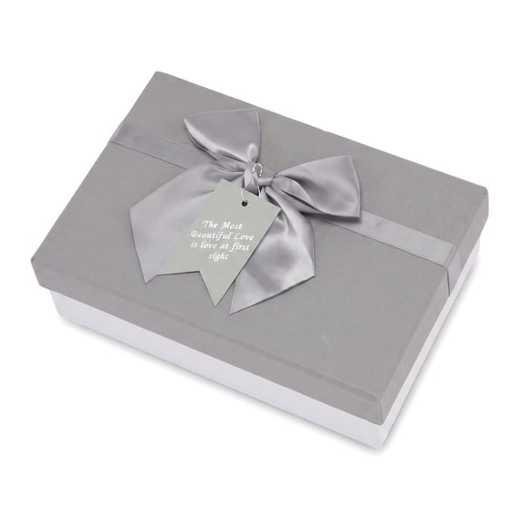 Unique Bargains Elegant Gift Box with Textured Finish Gray 7.5" x 5.1" x 2.4"