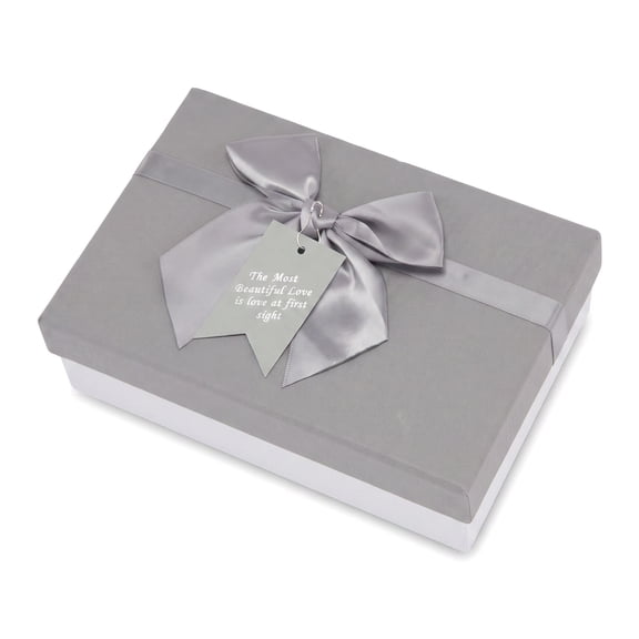 Unique Bargains Elegant Gift Box with Textured Finish Gray 7.5" x 5.1" x 2.4"