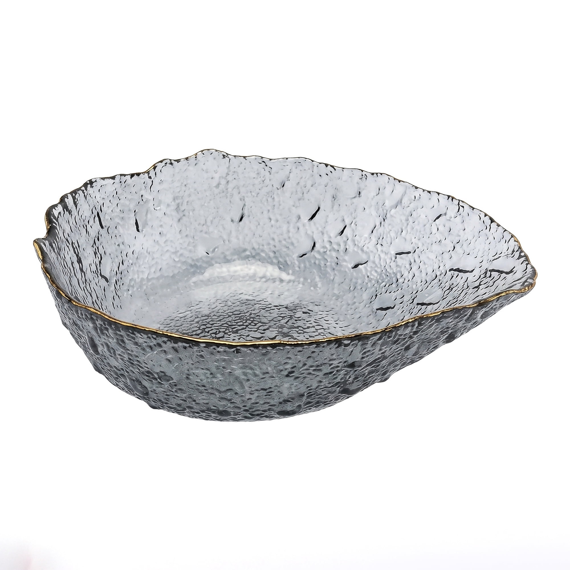 Unique Bargains Elegant Glass Teardrop Decorative Bowl Grey 8.1" x 2.4" x 2.4"