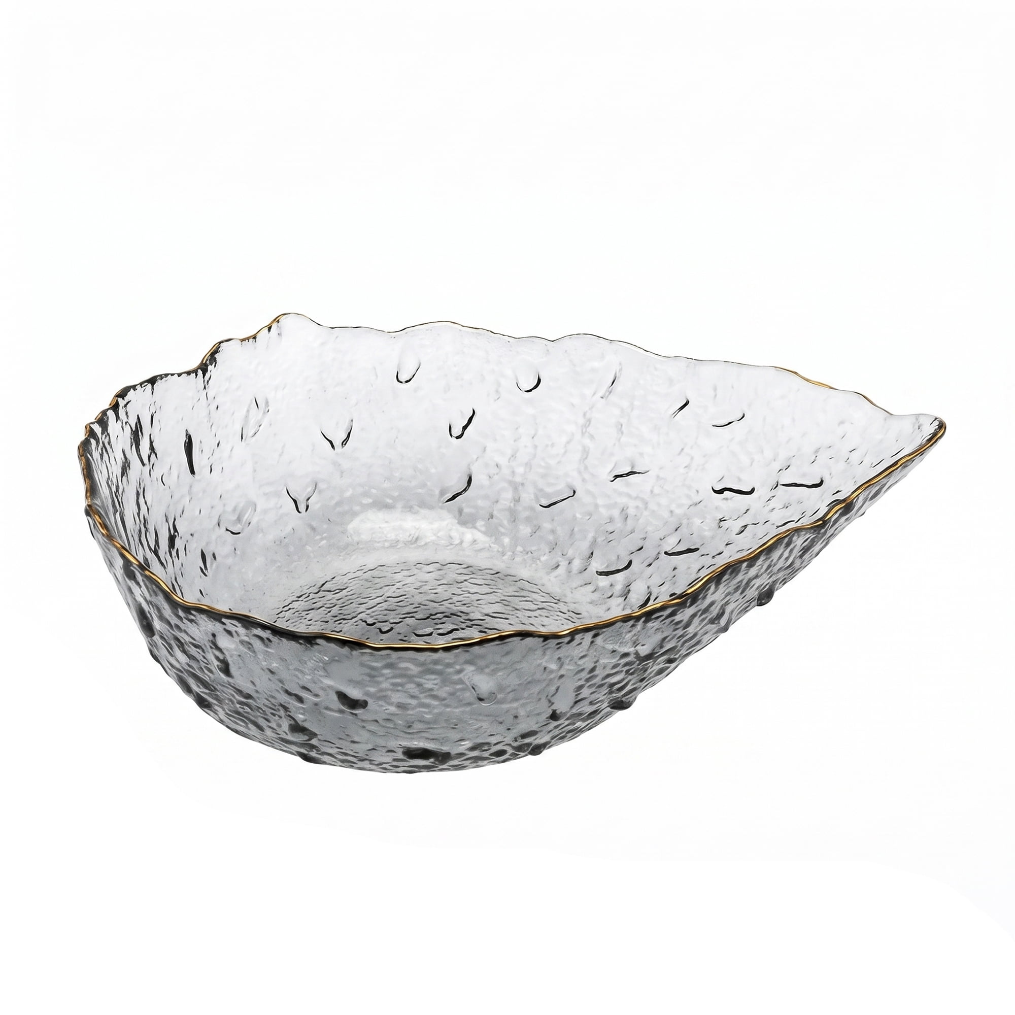 Unique Bargains Elegant Glass Teardrop Decorative Bowl Grey 8.9" x 2.8" x 2.8"