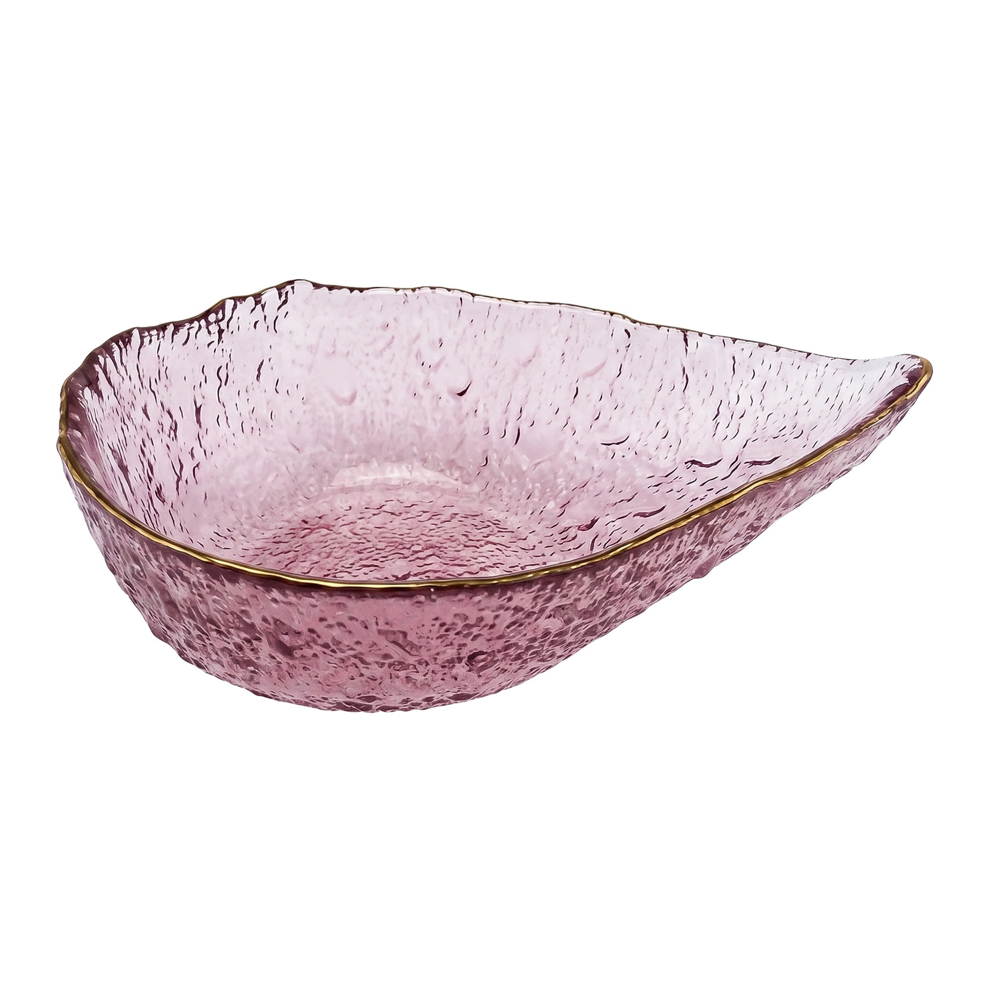 Unique Bargains Elegant Glass Teardrop Decorative Bowl Purple 6.5" x 2" x 2"