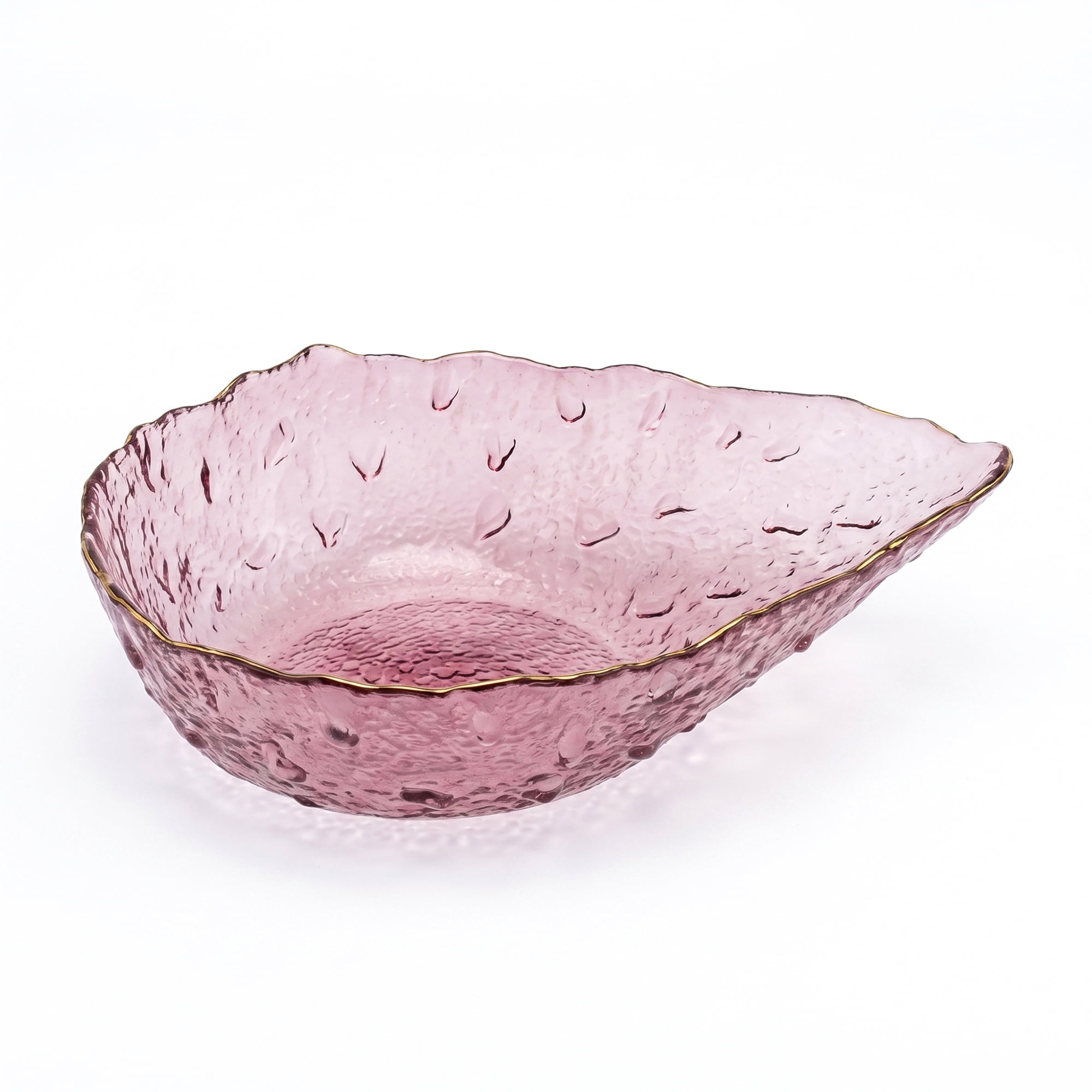 Unique Bargains Elegant Glass Teardrop Decorative Bowl Purple 8.9" x 2.8" x 2.8"