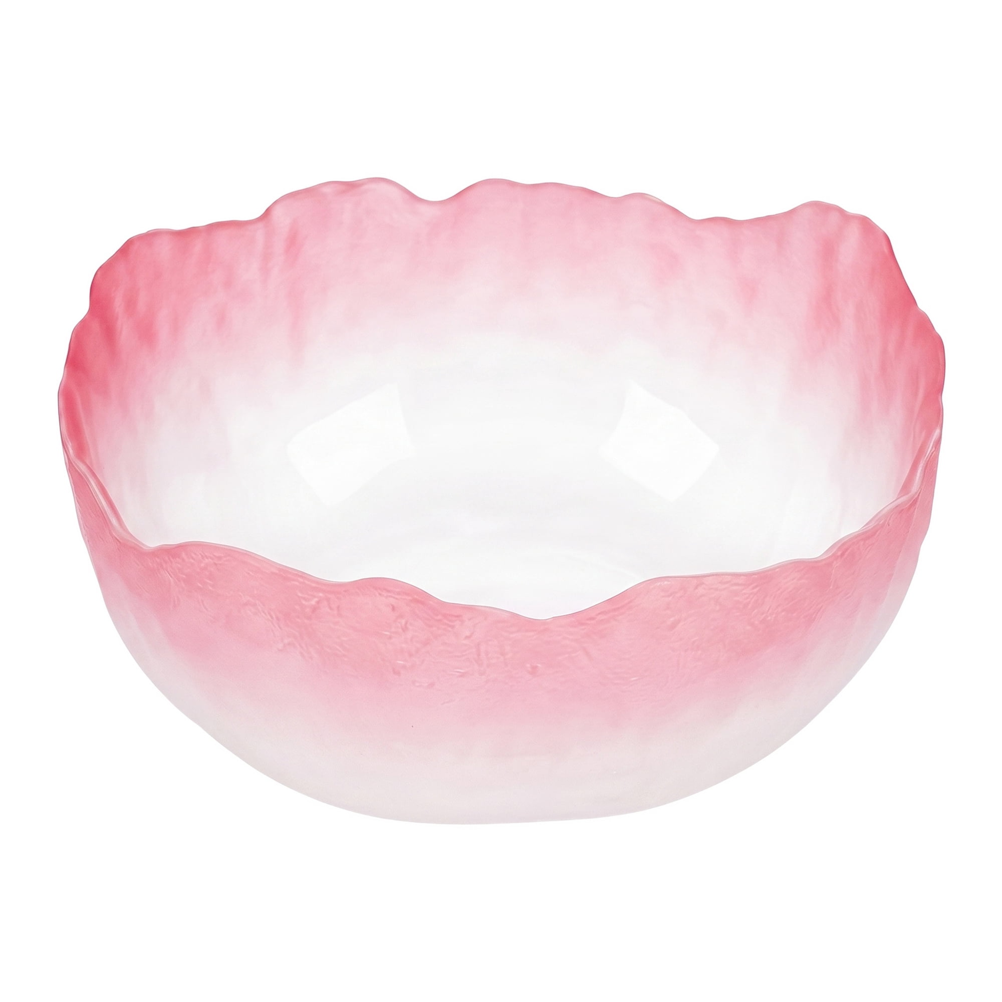 Unique Bargains Elegant Gradient Glass Small Aesthetic Salad Bowl Pink 5.1" x 5.1" x 2.4"