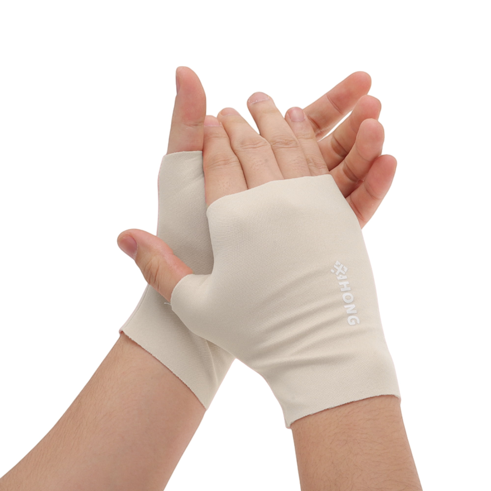 Unique Bargains Elegant Ice-sensing Manicure Gloves 1 Pair Light Gray