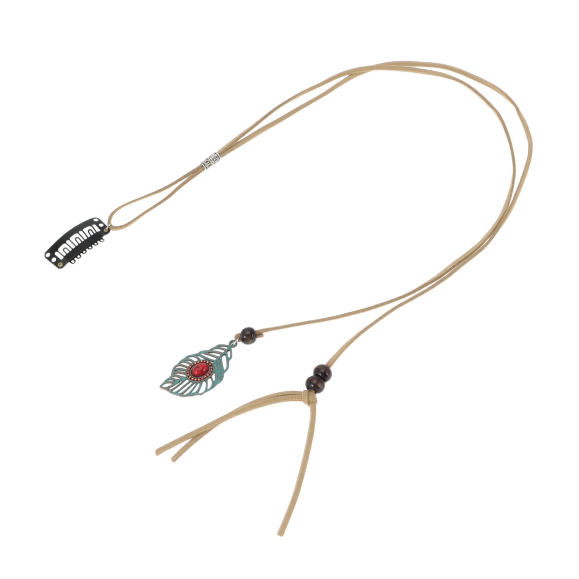 Unique Bargains Elegant Leaf Braided Hair Chain 1Pc Stylish Accessory Apricot 19.69"
