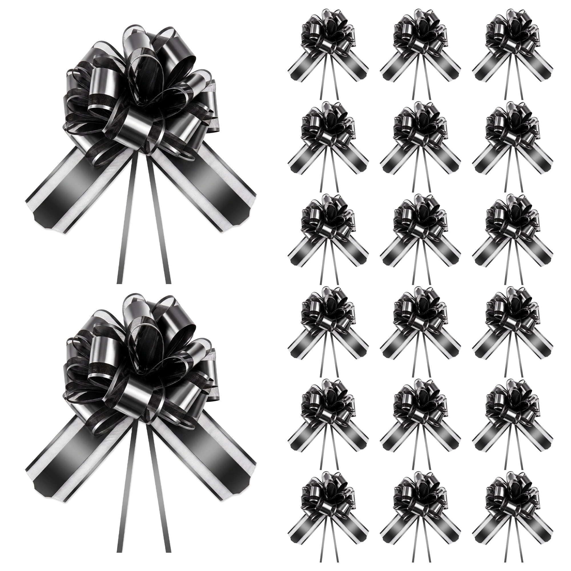 Unique Bargains Elegant Multi-Layered Star Bows for Gift Wrapping and Decoration Black