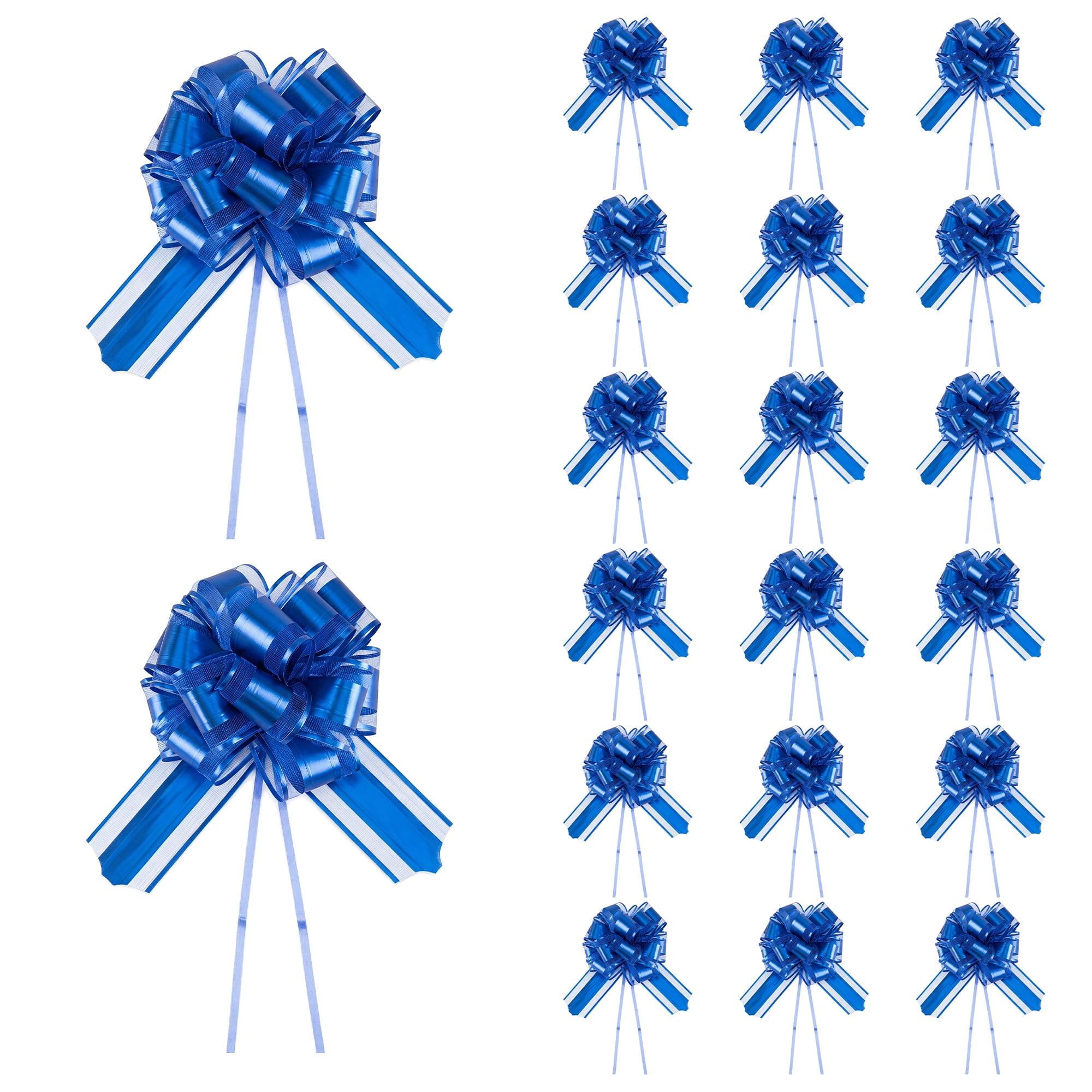 Unique Bargains Elegant Multi-Layered Star Bows for Gift Wrapping and Decoration Blue