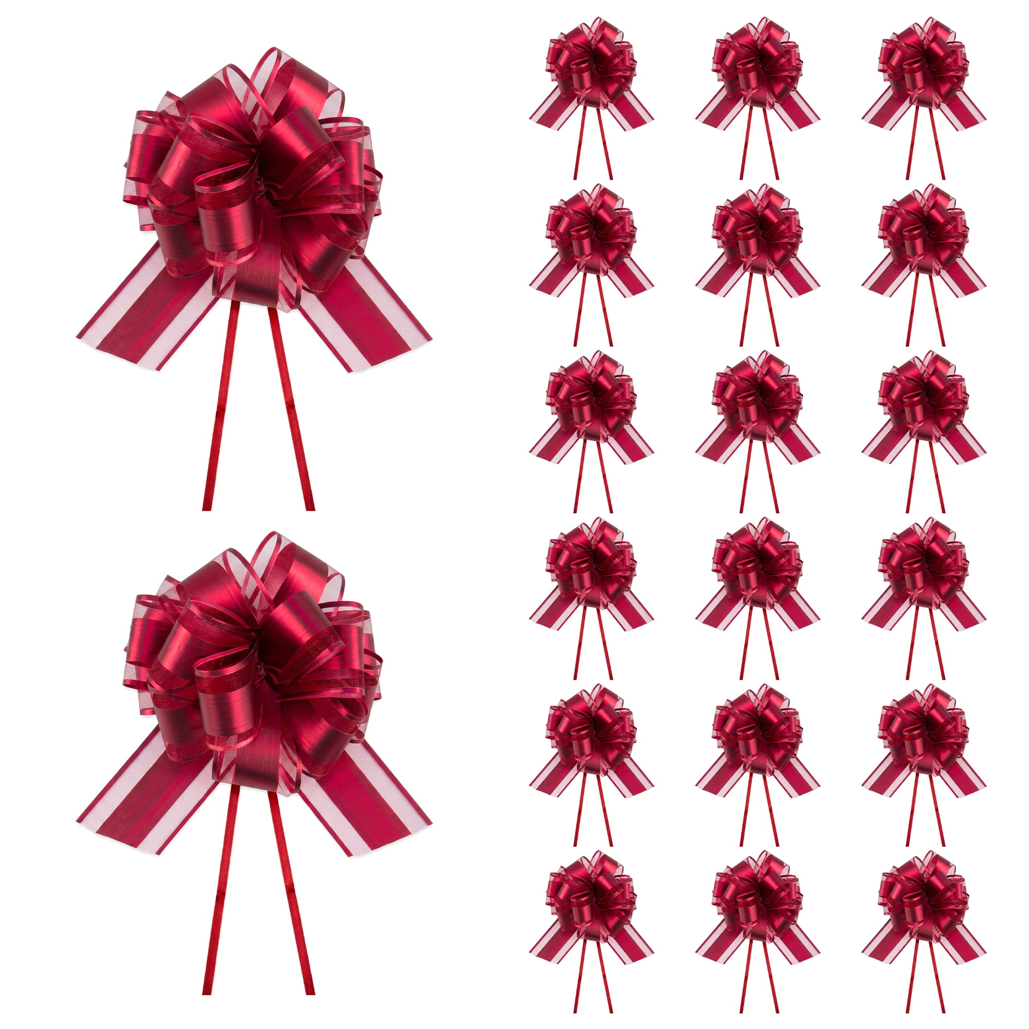 Unique Bargains Elegant Multi-Layered Star Bows for Gift Wrapping and Decoration Dark Red