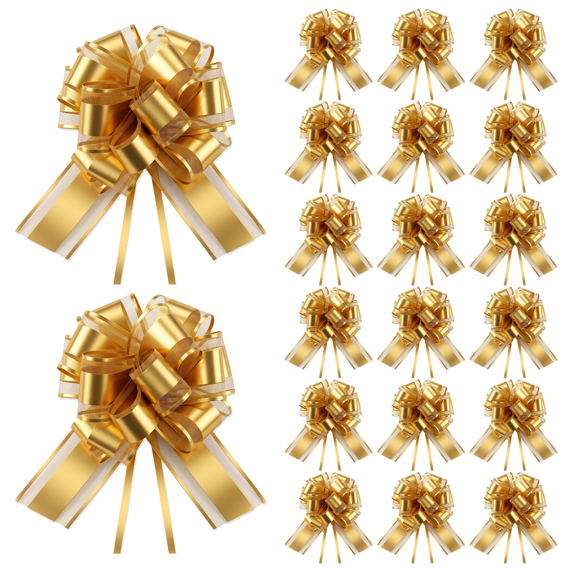 Unique Bargains Elegant Multi-Layered Star Bows for Gift Wrapping and Decoration Gold
