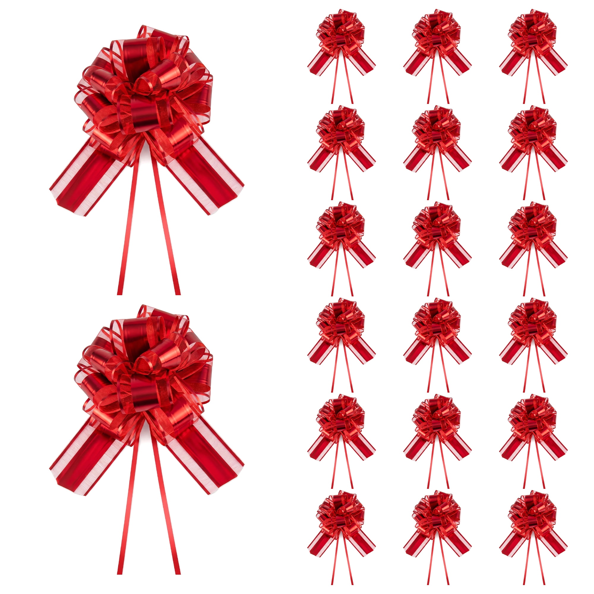 Unique Bargains Elegant Multi-Layered Star Bows for Gift Wrapping and Decoration Red